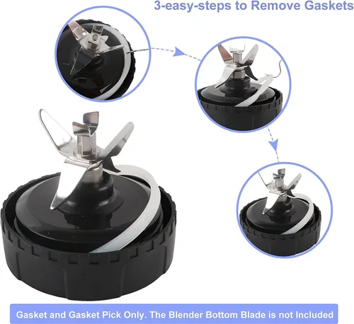 Miniatura 5 de 6 paquetes de juntas de sellado 3.2 pulgadas/8.3 cm Juntas de goma O-Ring blancas de repuesto para licuadoras profesionales Ninja BL660 BL770 BL780..