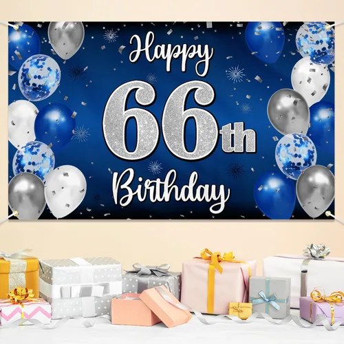 Miniatura 159 de Decoración de feliz cumpleaños 35, globo azul y plateado de 35 años, cartel grande de telón de fondo de cumpleaños, suministros para fiesta de 35th