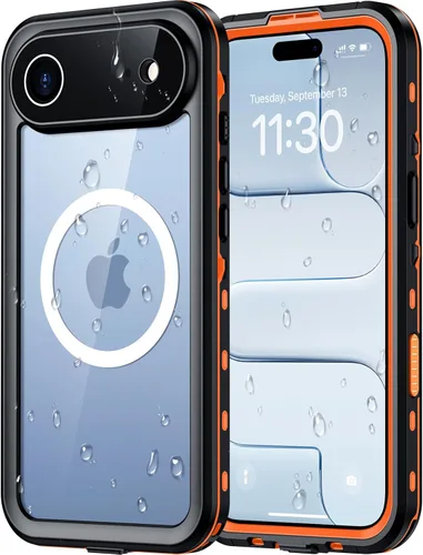 Miniatura 34 de Red2Fire Funda impermeable para iPhone 16, protector de pantalla integrado y protector de cámara, compatible con MagSafe, cuerpo completo a prueba