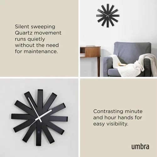 Miniatura 6 de Umbra - Reloj de pared en bandas