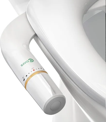 Ciays Accesorio de bidé para inodoro Pulverizador de bidé ultradelgado con controles de presión, boquillas dobles no eléctricas para lavado