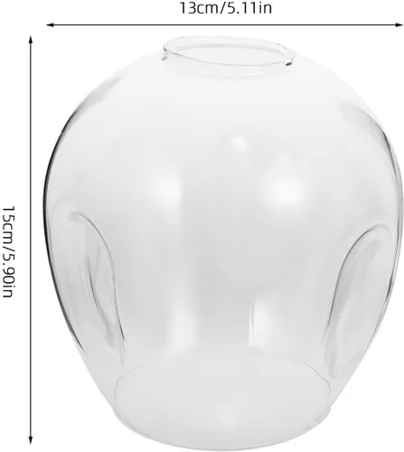 Miniatura 3 de OSALADI Pantalla de cristal transparente de 6.69 x 5.90 x 5.90 pulgadas, cubierta de lámpara de estilo europeo de repuesto para pared de dormitorio