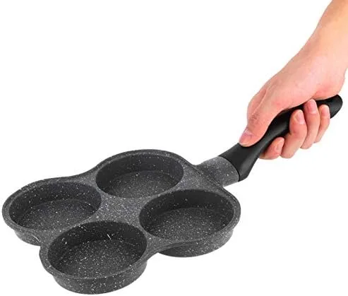 Sartén antiadherente para huevos de 4 tazas sin óxido, sartén para tortillas para desayuno panqueques suecos, estufa de gas y otras estufas