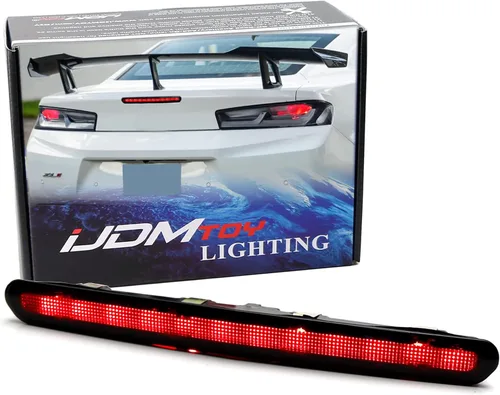 iJDMTOY Lente ahumada negra estilo ZL1/1LE 12-SMD completa LED tapa de maletero Tercer conjunto de barra de luz de freno compatible con Chevrolet