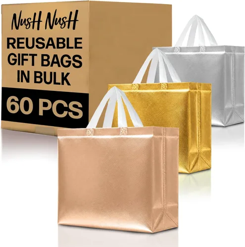 Miniatura 51 de Nush Nush Bolsas de regalo de color azul aguamarina de gran tamaño – Juego de 30 bolsas de regalo azul claro brillante con asas a granel – Bolsa