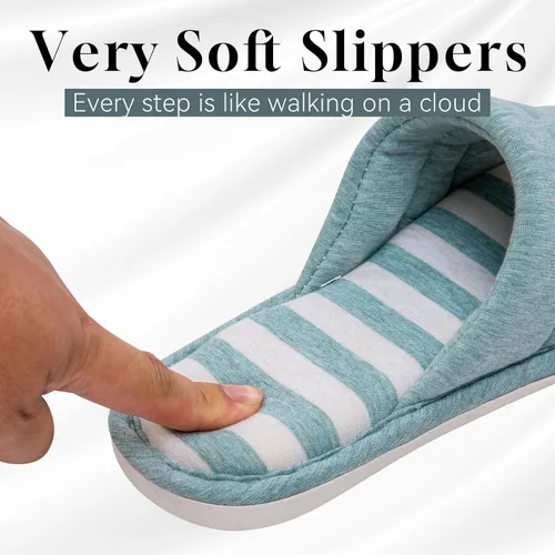 Miniatura 4 de OanKhunera Pantuflas de punta abierta para mujer, cómodas pantuflas de casa para mujer, de espuma viscoelástica, cómodas y suaves, acogedoras
