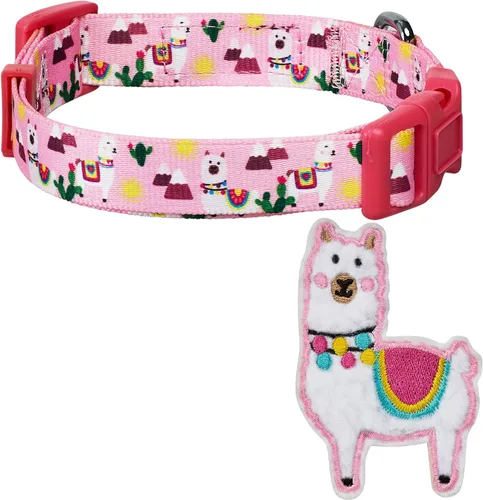 Miniatura 4 de Blueberry Pet 10+ Patrones Zoo Fun Collar de perro Llamas felices