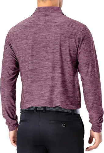 Miniatura 22 de NAVISKIN Camisas polo para hombre, de secado rápido, UPF 50, manga larga y corta, que absorben la humedad