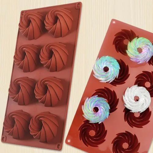 Miniatura 4 de ionEgg Molde de vórtice de silicona para hacer chocolate, dulces, pudín, galletas, paquete de 3