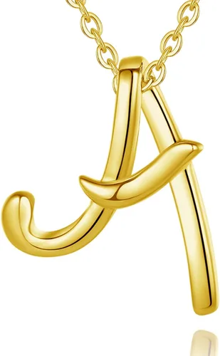 Miniatura 189 de EUDORA Collares de plata esterlina con inicial para mujer, regalos clásicos de 26 letras sin cuello para niñas, hermana, madre hija, cadena de 18