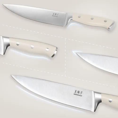 Miniatura 3 de WANGMAZI Juego de cuchillos de alta calidad, acero inoxidable forjado de alto carbono, juego de cuchillos afilados para cocina, mango ergonómico