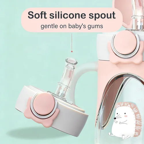 Miniatura 3 de Bunnytoo Vaso para beber con popote con peso de 1 a 3 años de edad, 8 onzas sin BPA Tritan taza de agua para bebé con asas, taza de entrenamiento