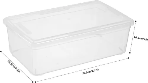 Miniatura 6 de 8 paquetes de cajas de almacenamiento con pestillo de 6 cuartos de galón, cajas de almacenamiento apilables de plástico transparente con tapas