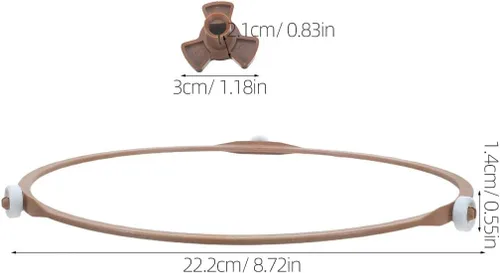 Miniatura 2 de 2sets Microwave Holder Ring: 22.2cm 8.74In Glass Turntable Tray Microwave Support Inner Rotating Ring Replacement Kit with with Rotating Core