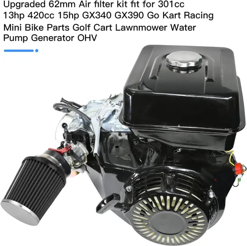 Miniatura 2 de YOXUFA 62mm Adaptador de Filtro de Aire de Bicicleta Mini Etapa 1 para Predator 301cc 420cc GX340 GX390 11 13Hp Motor Clon Go Kart Carritos de Golf