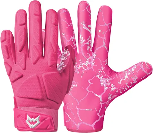 Miniatura 8 de WVVOU Guantes de fútbol americano acolchados, guantes de receptor acolchados antideslizantes, guantes de línea de fútbol americano