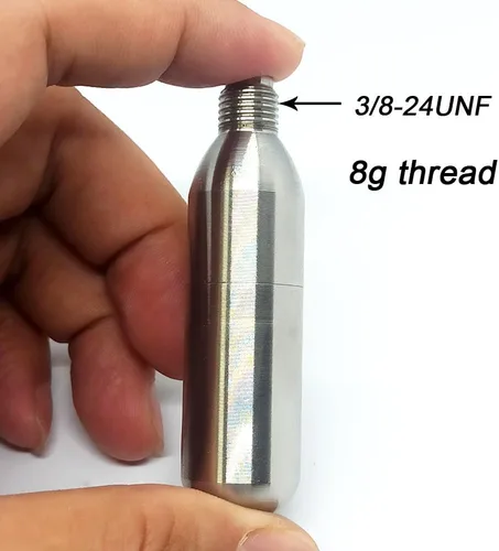 Miniatura 5 de Cartuchos de CO2 recargables de 0.28 oz, cartuchos de CO2 Tanque de CO2 de acero recargable de 0.28 oz de alta calidad para pistolas de Airsoft