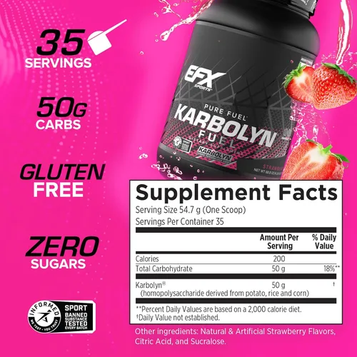 Miniatura 3 de EFX Sports Karbolyn Fuel Polvo de Carbohidratos de Absorción Rápida Carga de Carbohidratos, Energía Sostenida, Recuperación Rápida Sin