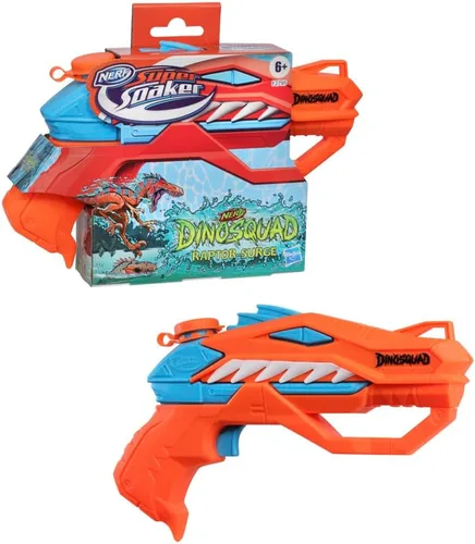 Super Soaker SUPERSOAKER Nerf DinoSquad Raptor-Surge - Pistola de agua para juegos de agua de verano al aire libre, para jóvenes, adolescentes y