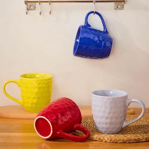 Miniatura 7 de Juego de 4 tazas de café de cerámica grandes de 14 onzas con asas, café, ensalada, fideos, etc. tazas para café con leche de cereales