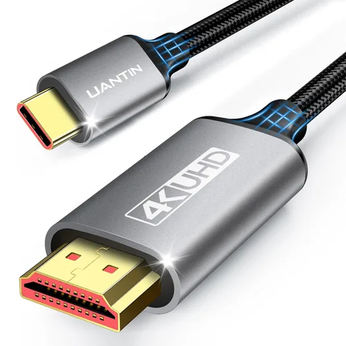 UANTIN Cable USB C a HDMI de 3 pies | Cable USB 3.1 tipo C a HDMI de alta velocidad 4K [compatible con Thunderbolt 3/4/5] con MacBook, Galaxy S9 a