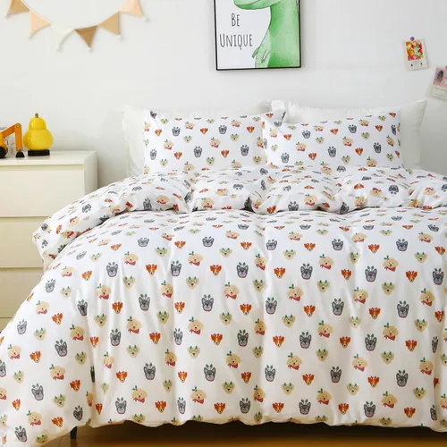 Miniatura 12 de Ivellow Juego de funda de edredón tamaño individual para niños, caricaturas, 100% algodón, juego de funda de edredón con estampado de perro, ultra