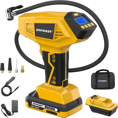 Miniatura 10 de Compresor de aire portátil para inflado de neumáticos, inflado 4 veces más rápido, bomba de neumáticos inalámbrica de 160 PSI con doble potencia