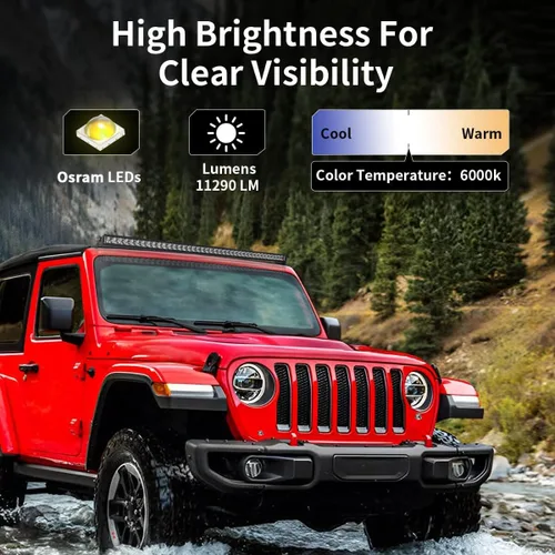Miniatura 2 de LASFIT Barra de luz LED de 42 pulgadas, impermeable IP67, haz combinado puntual y de inundación, luz de conducción todoterreno para Wrangler, Blanco