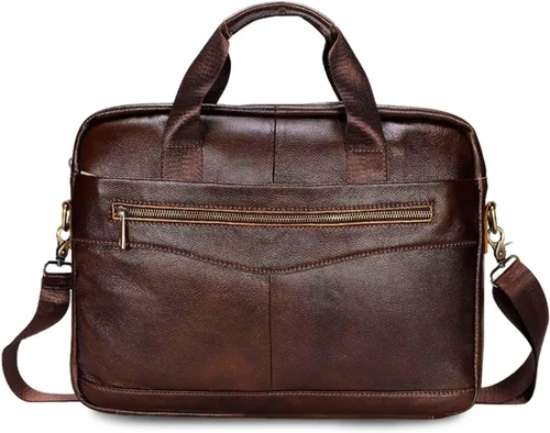 Miniatura 9 de FANDARE Maletín de cuero retro para hombre, bolso de negocios cruzado para computadora portátil