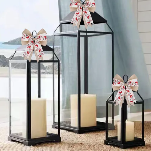 Miniatura 7 de Meseey 2 Piezas Cardenal Rojo Grande con Lazo de Bayas 10.8 x 8.8 Pulgadas Casa de Pájaros Cinta Roja Lazos para Coronar Árbol para Baby Shower