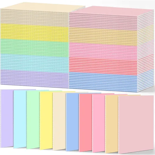 Miniatura 13 de Handepo 100 paquete de cuadernos de composición A5/A6 con líneas rayadas, cuadernos de composición de cartón Kraft a granel con cubierta suave