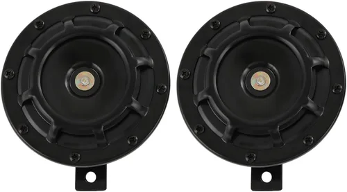 Juego de claxon eléctrico para coche 12 V y 135 dB, de tono alto y bajo, kit de claxon doble metálico con soporte para automóviles, camiones, SUV,