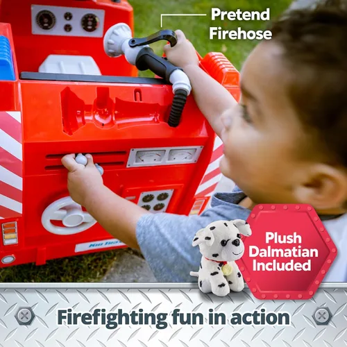 Miniatura 6 de Kid Trax Real Rigs - Camión de bomberos interactivo para niños de 1.5 a 4 años, batería y cargador de 6 voltios, efectos de sonido, rojo, grande