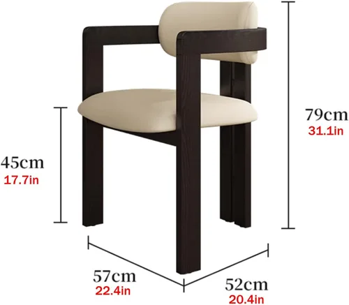 Miniatura 2 de Juego de sillas de comedor de madera, sillas de comedor modernas, silla de cocina tapizada, silla auxiliar de granja con brazos, para sala de estar