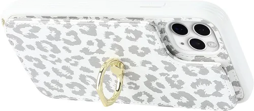 Miniatura 8 de Lipvina para iPhone 11 Pro Funda para teléfono con tarjetero y correa para mujeres, cordón cruzado, soporte de anillo con patas, cierre de presión