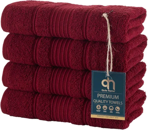 Miniatura 16 de Juego de 4 toallas de baño, 100% algodón turco prémium, toallas turcas de alta calidad para baño, de secado rápido, suaves y absorbentes, incluye 4