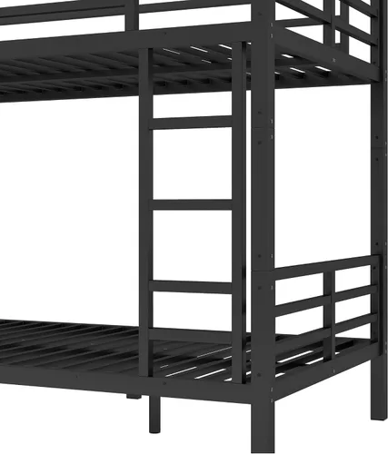 Miniatura 5 de Harper & Bright Designs Litera de metal individual XL sobre individual XL, litera de metal resistente con escalera y barandillas, ahorro