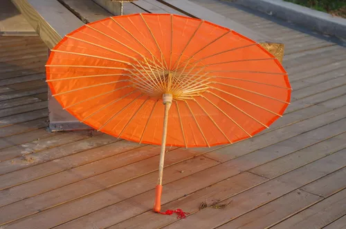 Miniatura 17 de Parasol de tela de bambú liso, ideal para recuerdos de fiesta de boda (fucsia)