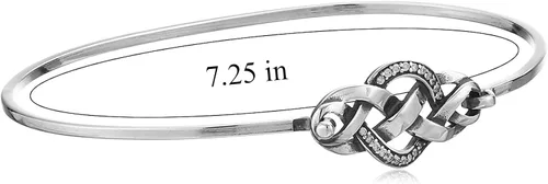 Miniatura 3 de Pulsera de plata de ley 925 oxidada con nudo celta o cuerda serpentina celta con bisagras, 7.25 pulgadas