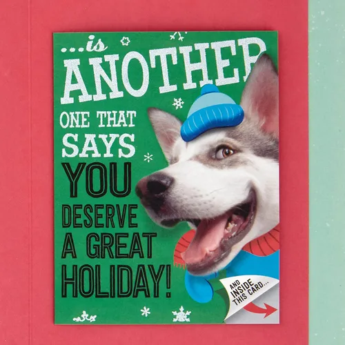 Miniatura 6 de Hallmark Tarjeta de Navidad (perro juguetón, diseño interior de tarjeta)