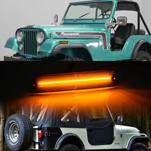 Miniatura 4 de Luces de marcador laterales LED de repuesto para 1972-1986 J'eep CJ5 CJ7, 1984-1991 Grand Wagoneer J10 J20 Pickup ámbar delantero rojo trasero