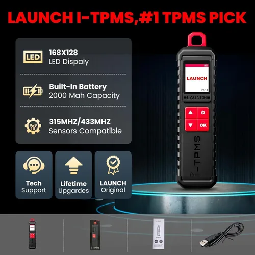 Miniatura 7 de LAUNCH Herramienta de servicio i-TPMS X431, reinicio de TPMS de 315 MHz y 433 MHz para bricolaje y tiendas, activa la mayoría de sensores OE