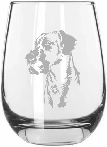 Miniatura 506 de Sakhalin Husky Dog - Copa de vino grabada personalizada de 15.25 onzas sin tallo