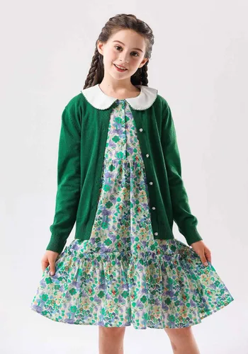 Miniatura 4 de SMILING PINKER cardigan de cuello redondo para niñas