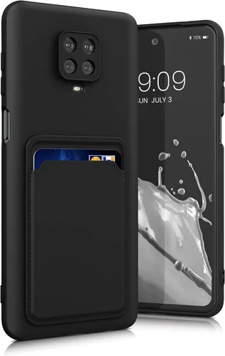 Miniatura 8 de kwmobile Funda compatible con Xiaomi Redmi Note 9S / 9 Pro / 9 Pro Max - Funda para teléfono TPU con tarjetero - Negro mate
