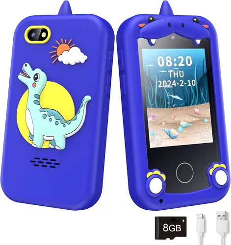 Miniatura 10 de Teléfonos inteligentes para niños, juguetes para niñas y niños de 3 a 8 años, juguetes de aprendizaje para niños pequeños con juegos educativos, Rosa