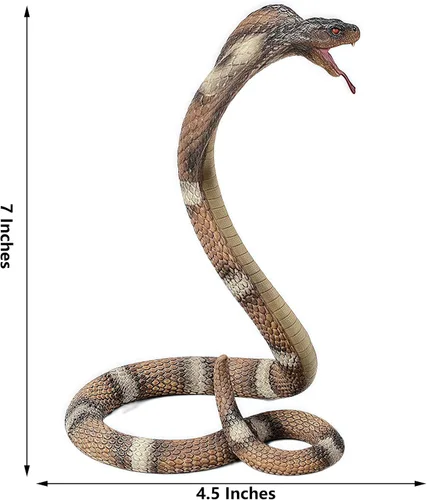 Miniatura 9 de Gemini&Genius Juguete de figura King Cobra, juguetes de animales de safari, figuras de acción de serpiente falsas, juguete de serpiente aterradora