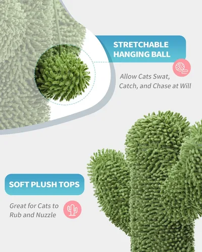 Miniatura 3 de MADE 4 PETS - Poste rascador de gato de 25.6" con cactus, rascador de gato con cuerda de sisal para gatitos, poste vertical para rascar para gatos