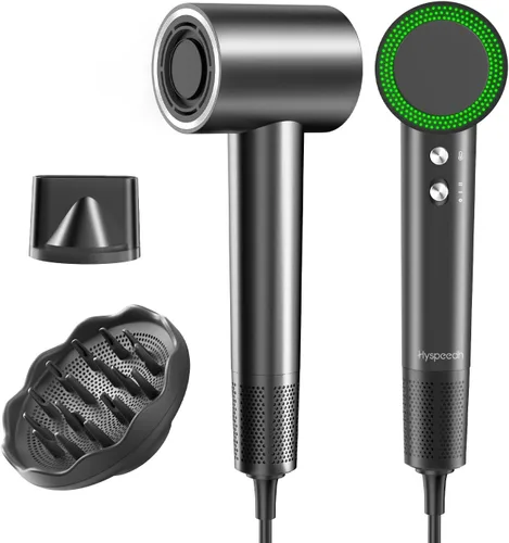 Secador de pelo con motor de 110000 RPM de alta velocidad de 1400 W para secado rápido de 1 a 5 minutos, 3 niveles de viento caliente/frío y 49 dB