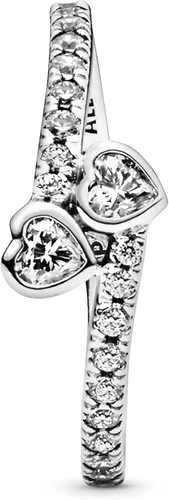 Miniatura 3 de PANDORA Jewelry - Anillo de circonita cúbica con dos corazones brillantes en plata de ley Metal Zirconia cúbica